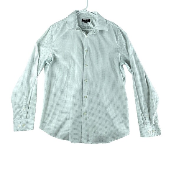 Express Mens Polka Dot Shirt 16-16.5 Long Sleeve Collared 100% Cotton - Picture 1 of 11